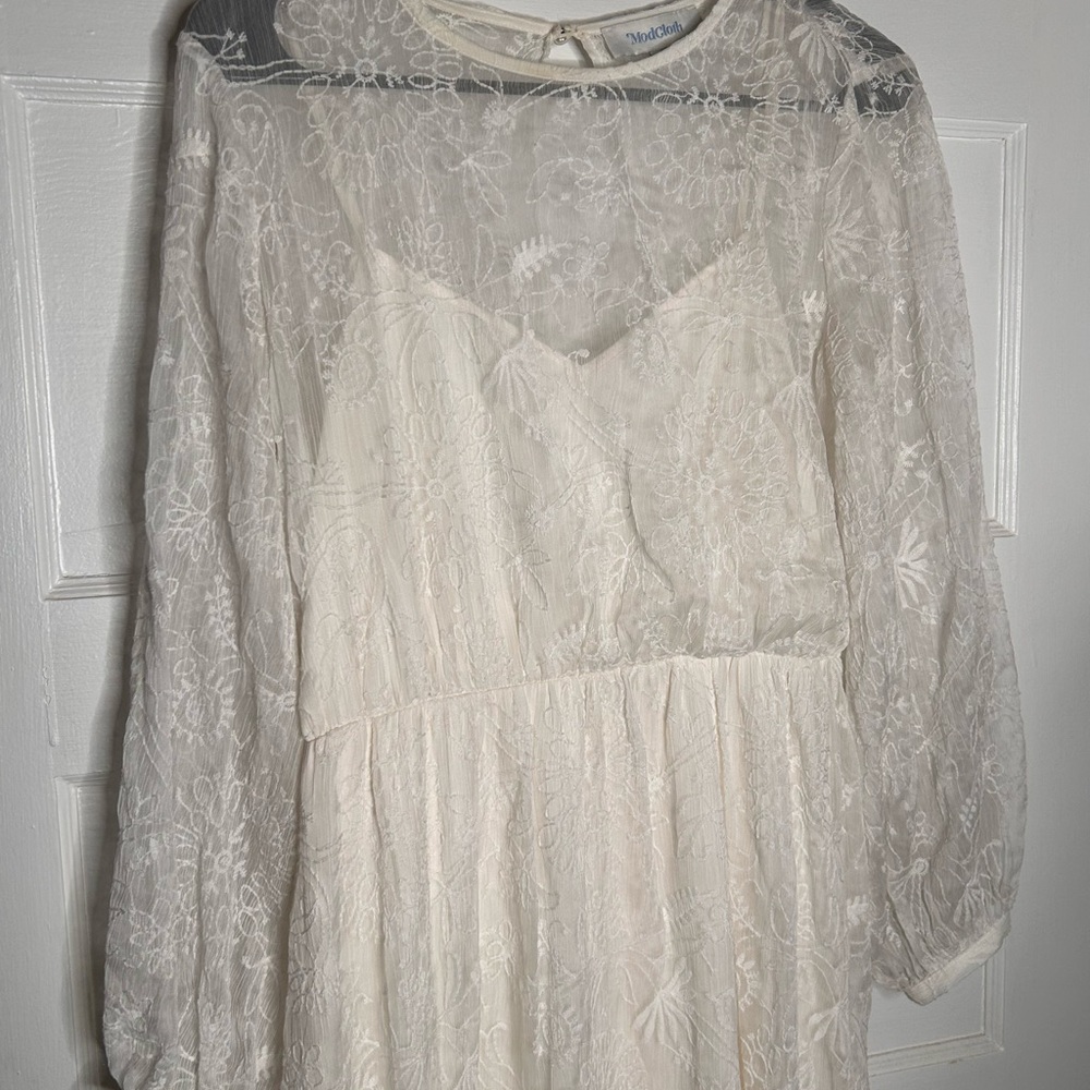 Modcloth White Lace Wedding Dress